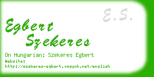 egbert szekeres business card